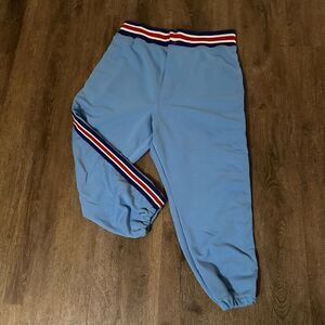 Vintage 1960s Johnny Mac’s Women’s Softball Pants Blue Red USA made Size Large